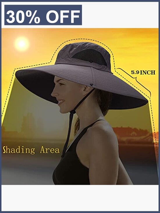UPF50 Waterproof Sun Hat Wide Brim Floppy Packable Fishing Hiking main image 5